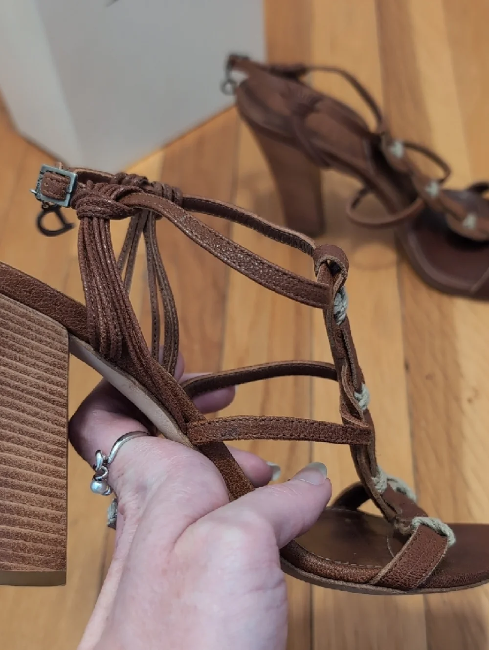 Dior Brown Leather Strapy High-Heel Sandals - Picture 4 of 13